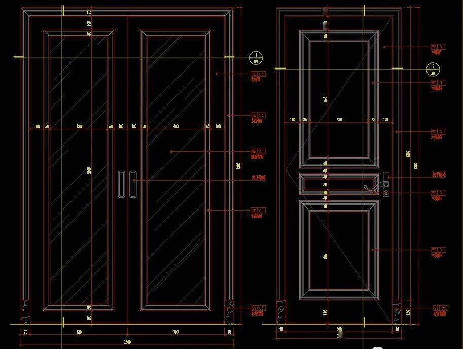 地弹簧玻璃门节点部分预览《各类门cad节点详图合集》| dwg | 18种