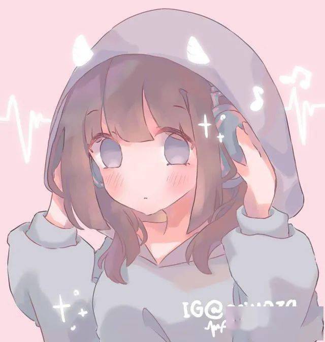 一组慵懒萌萌的少女手绘头像