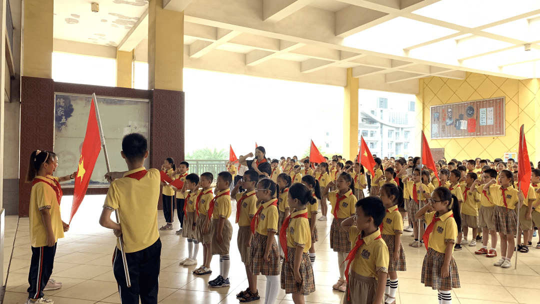 亭江第二中心小学老带新在队旗下宣誓福州市儒江小学队仪式比赛七