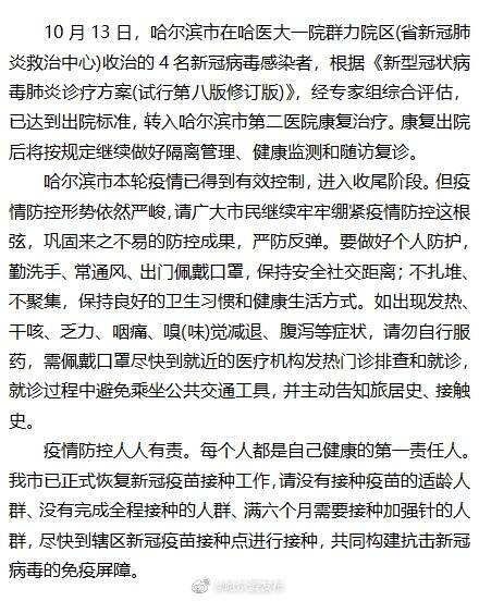哈尔滨市|哈尔滨市10月13日0-24时疫情通报