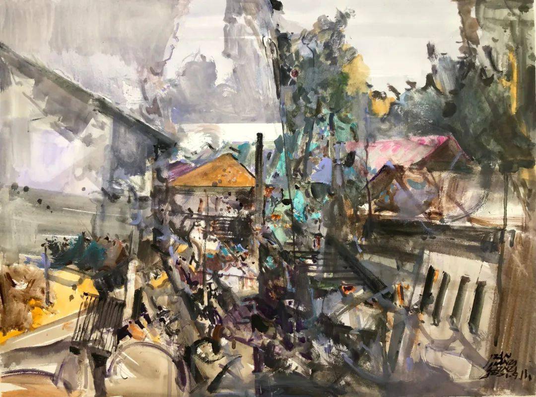 画出色2021右玉风景浙师大美术学院潘江龙教授水彩作品
