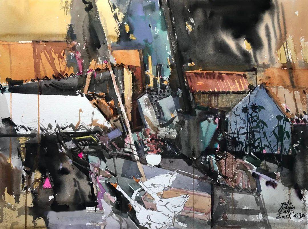 画出色2021右玉风景浙师大美术学院潘江龙教授水彩作品