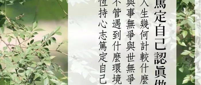 证严上人每日一叮咛 | 笃定自己认真做_于人
