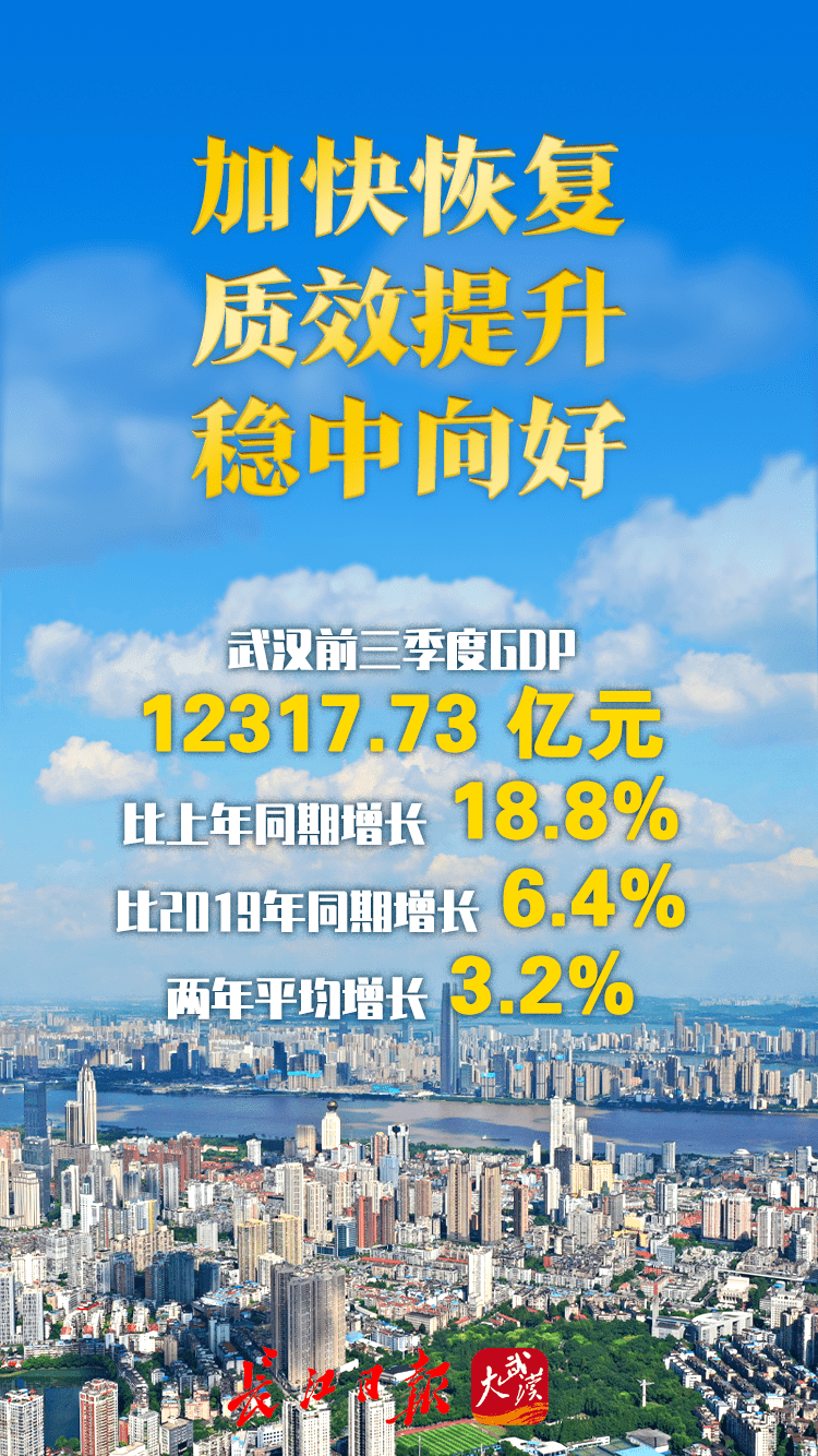 武汉gdp2019对比_武汉前三季度GDP同比增18.8%,比2019年同期增6.4%