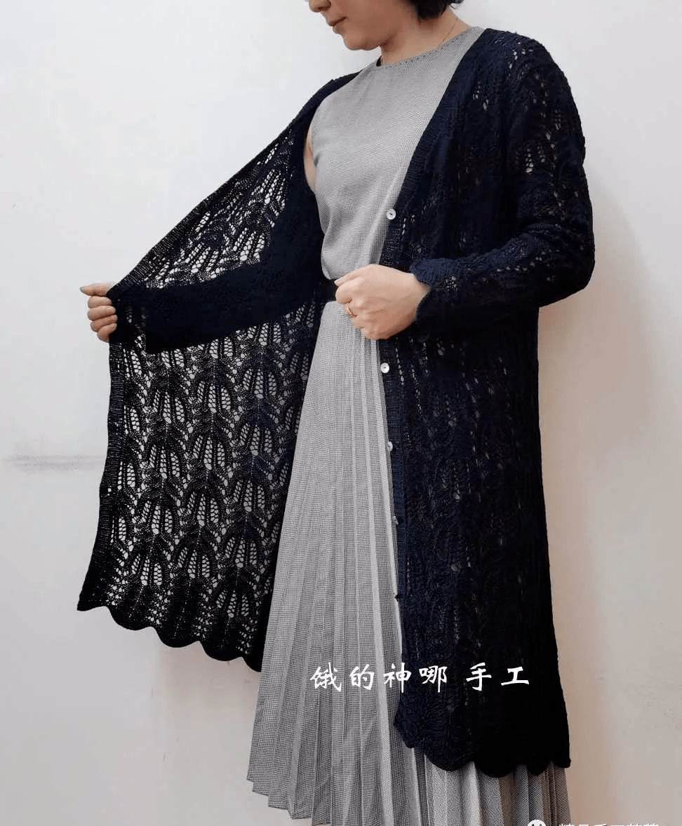 经典的棕榈花织长款开衫效果也是杠杠滴有教程