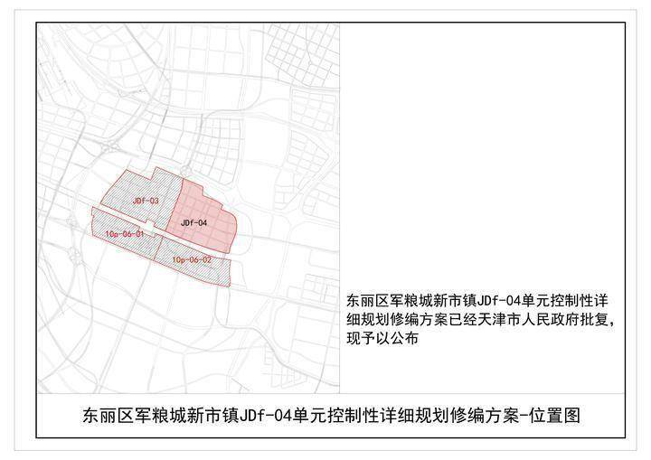 最新!东丽区军粮城新市镇jdf-04单元控制性详细规划修编方案公示