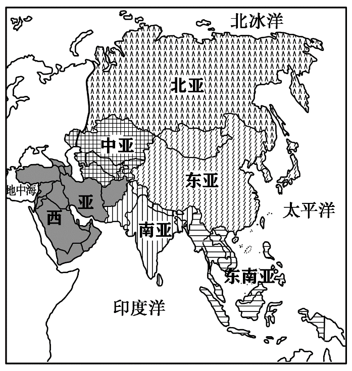 亚洲地区分布图简笔画图片