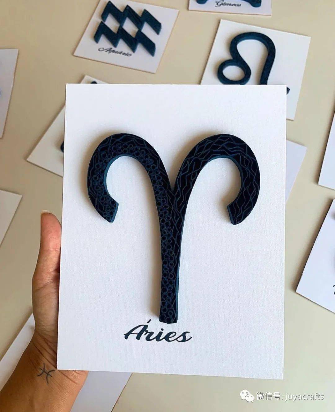国外优秀衍纸作品十二星座符号