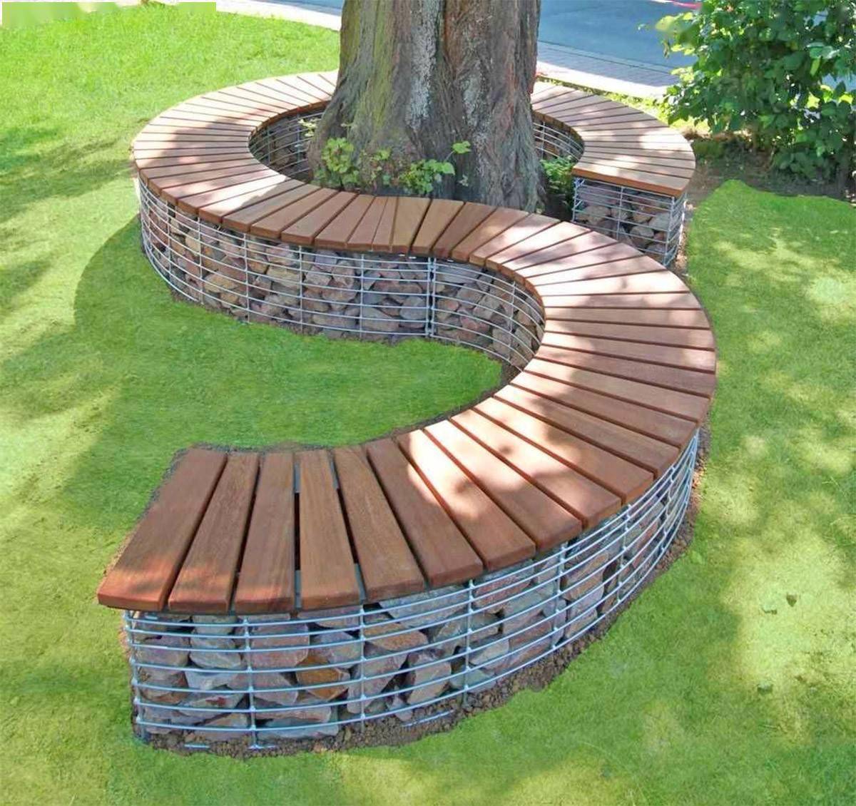 有条件,我也打个环绕式树凳,枝叶自然形成遮阳棚,在树荫下休闲_样式