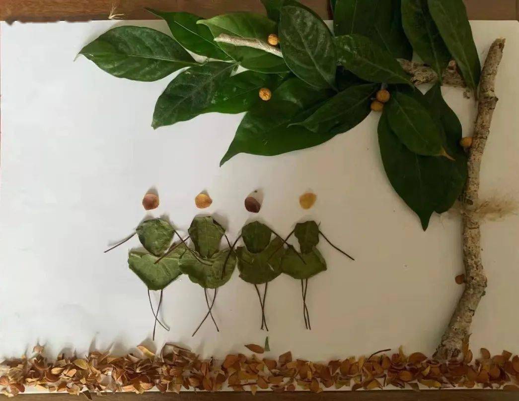 29张树叶拼贴画,来看看孩子们的秋日创作_林静芳