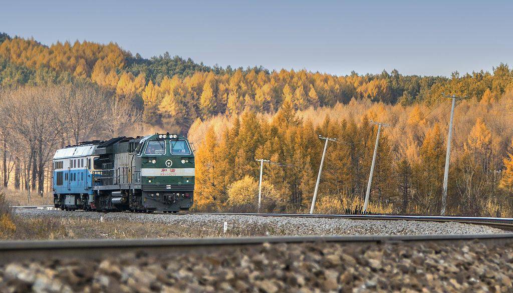 黑龙江省伊春市,南乌铁路上的和谐hxn5货运机车.