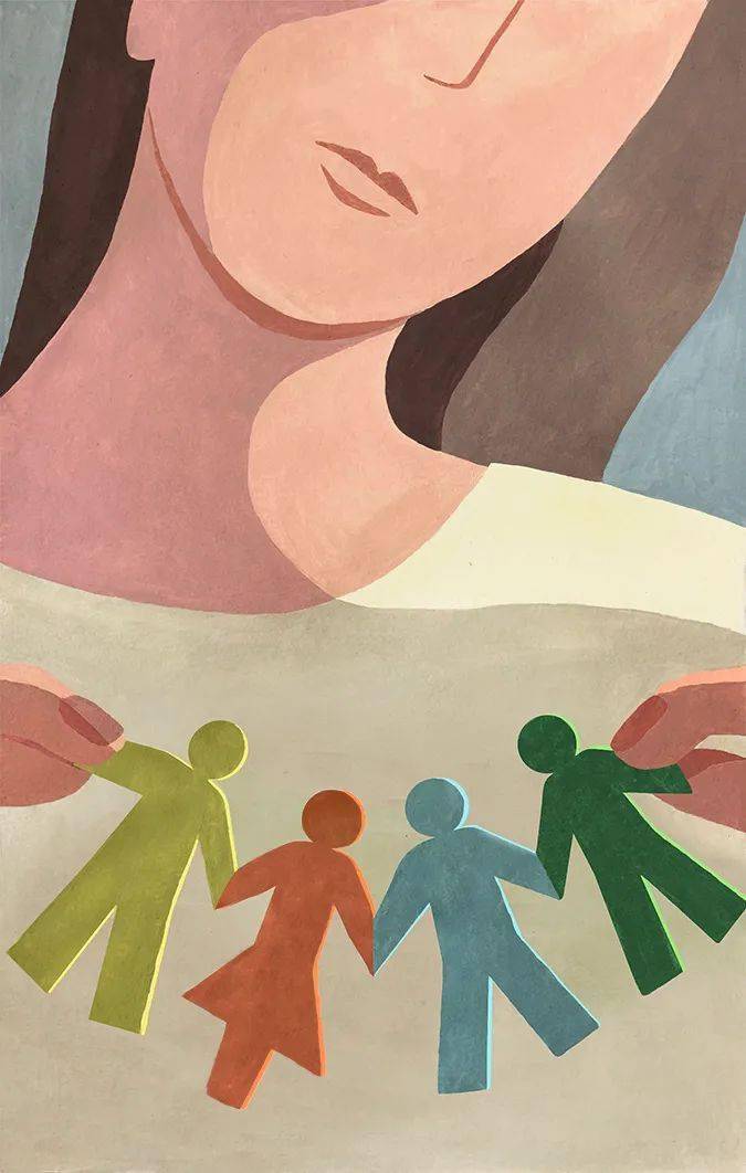 简单色彩捕捉敏锐的情感治愈系插画