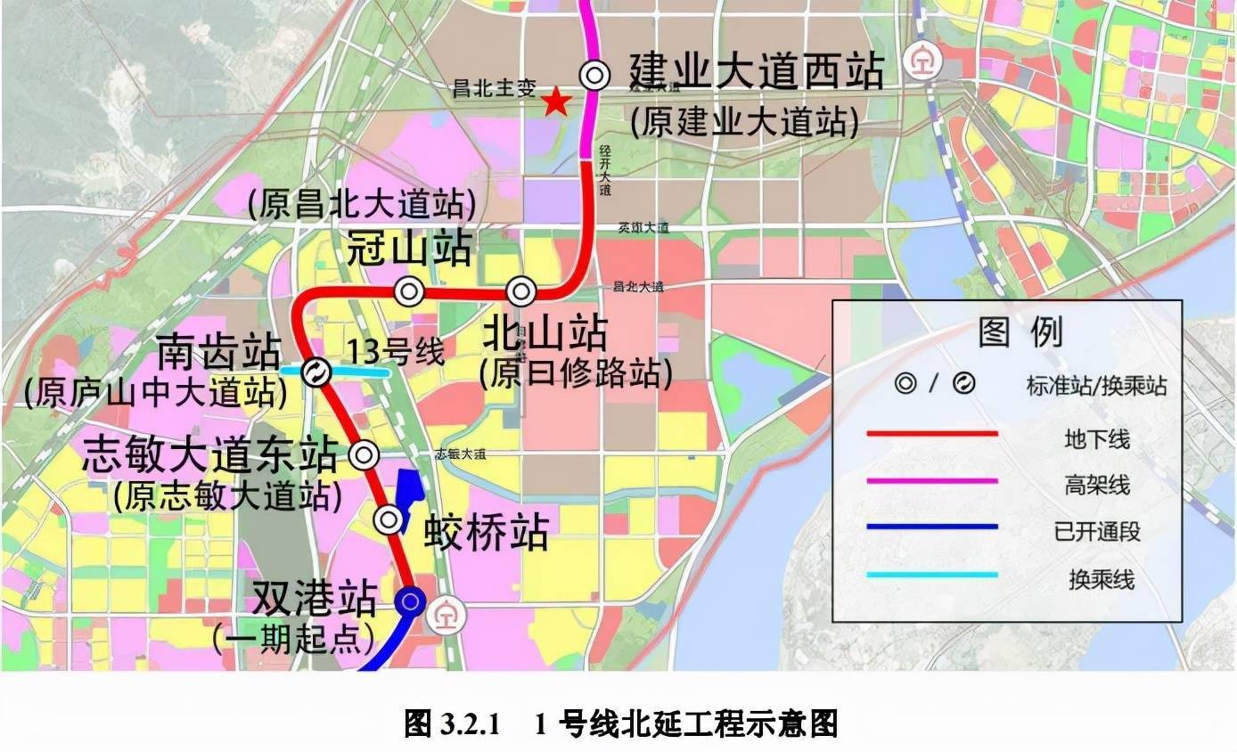 地铁1号线北延线路图图片