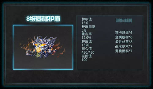 明日之后8级基础护盾介绍