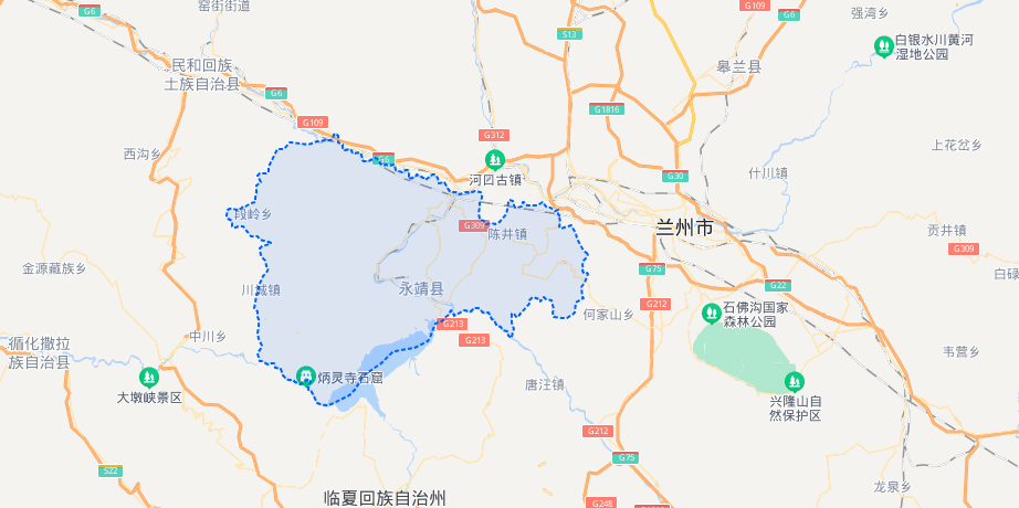 甘肃永靖县盐锅峡划分图片