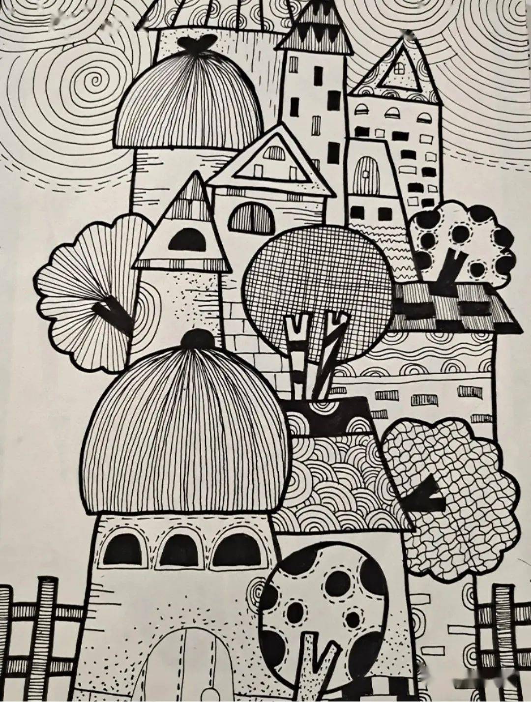 【实小荐读】线描创意的100种技法,用普通的笔,画出超精美的画作,美醉