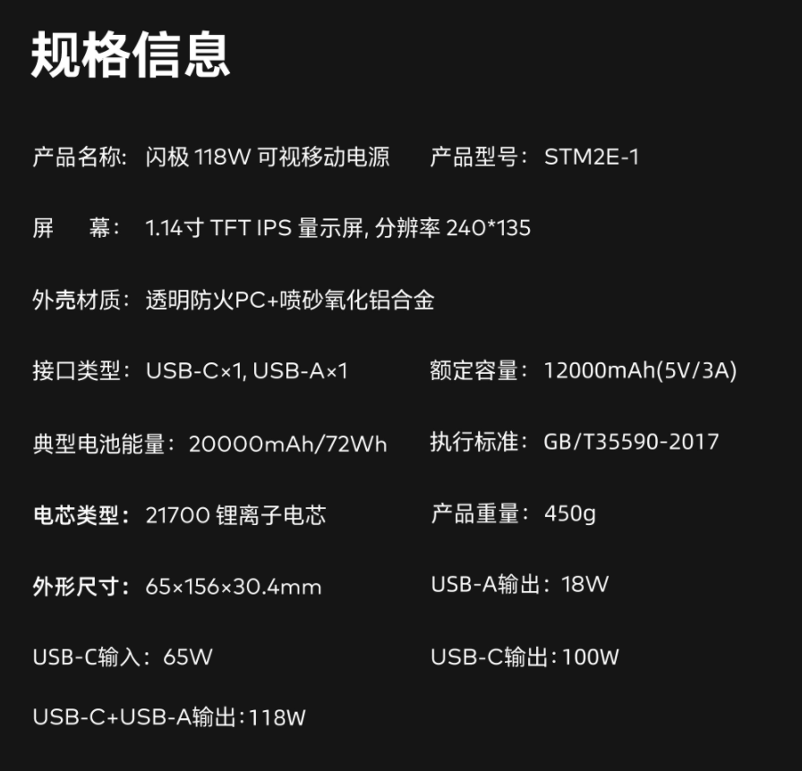 魅族 PANDAER×闪极 118W 透明移动电源今日开始交付