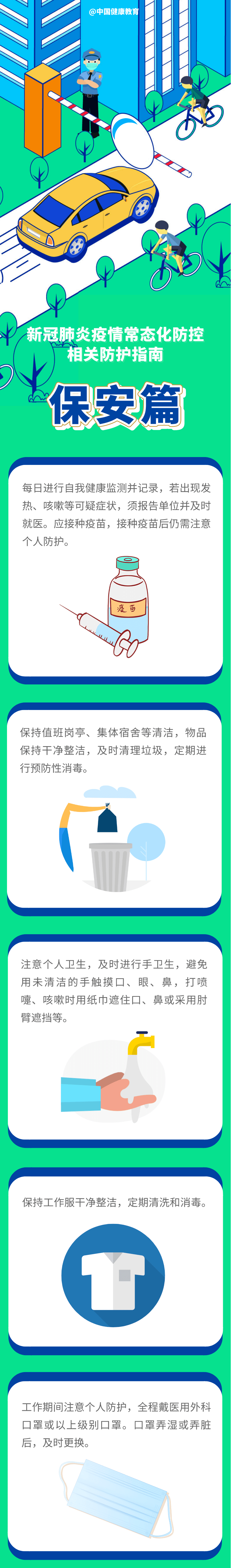 防护|健康科普｜新冠肺炎疫情常态化防控防护指南之保安篇