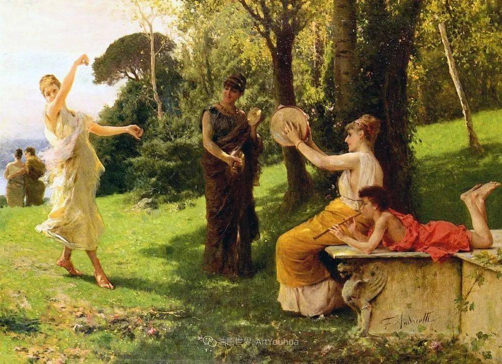 欧洲18世纪,油画里人物的华丽耀眼的服装,音乐场景!