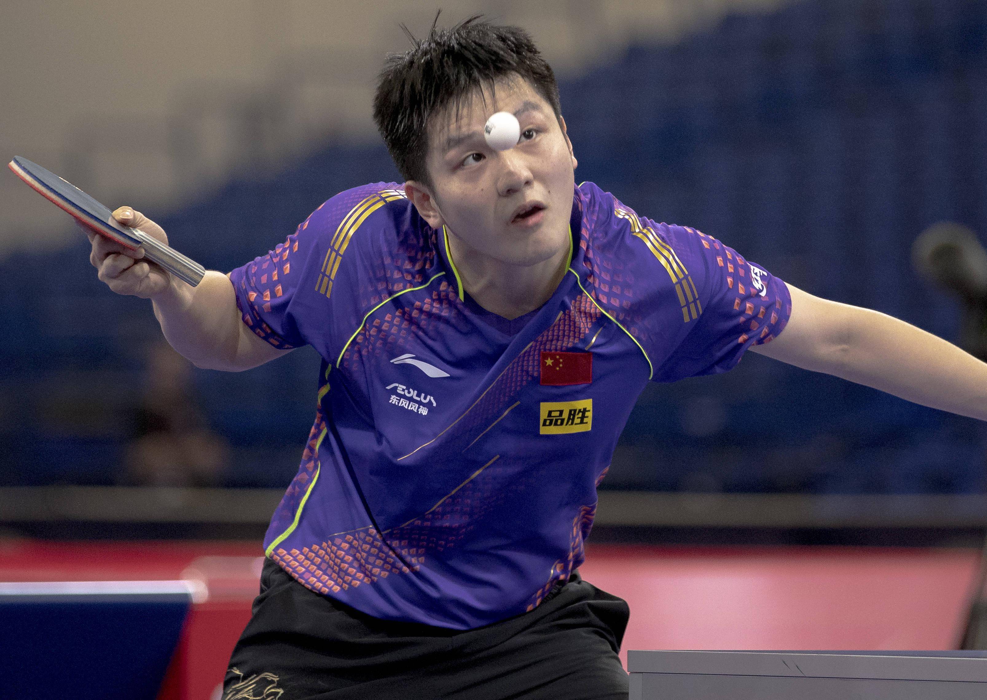 11月26日,樊振东在比赛中发球.11月26日,樊振东在比赛中.