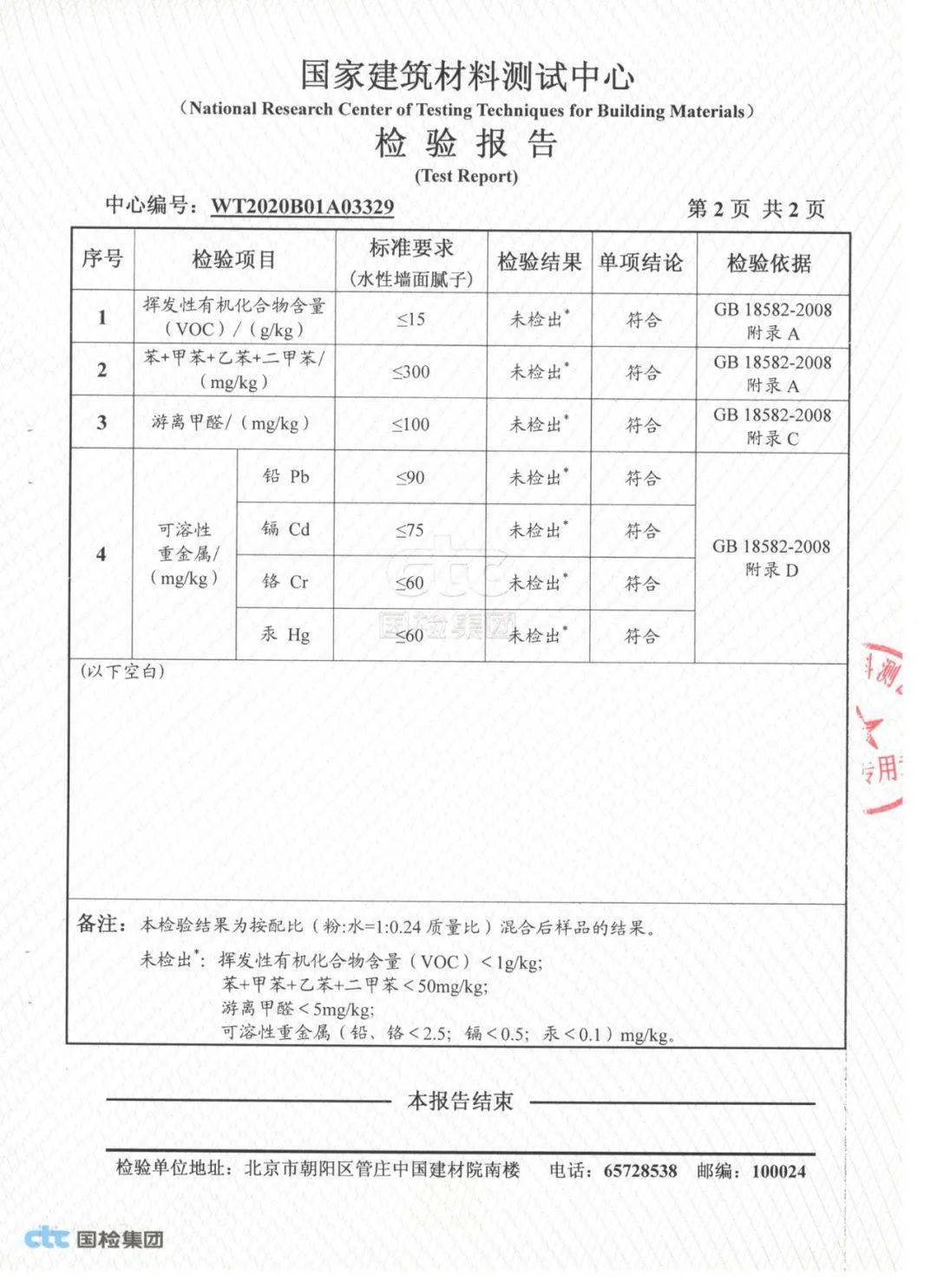 voc检测报告左右滑动查看防火检测报告欧亿星无机涂料由天然无机矿粉