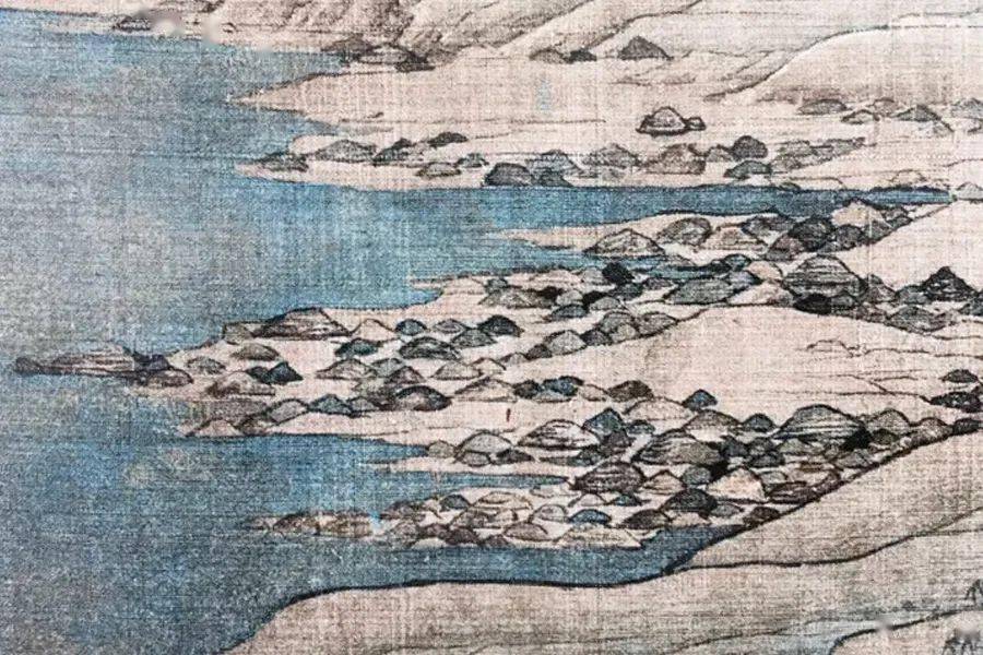 画家韦羲以《千里江山图》和宋代的《江山秋色图》中的"鹅卵石"做了