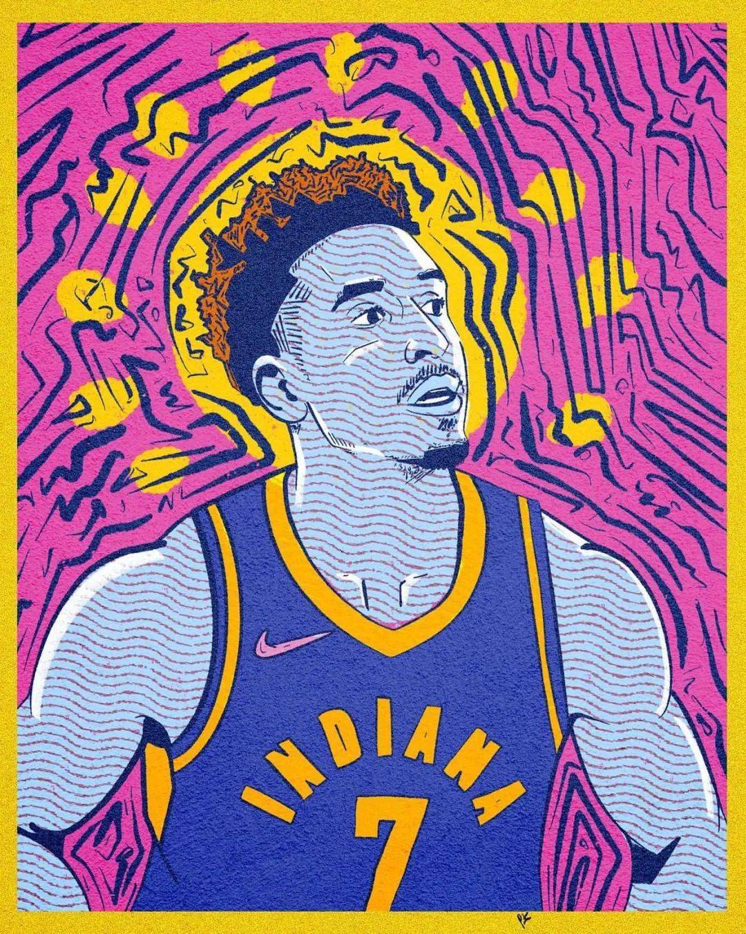 【篮球壁纸】|值得收藏的球星手绘挂像_搜索_纬度_页面