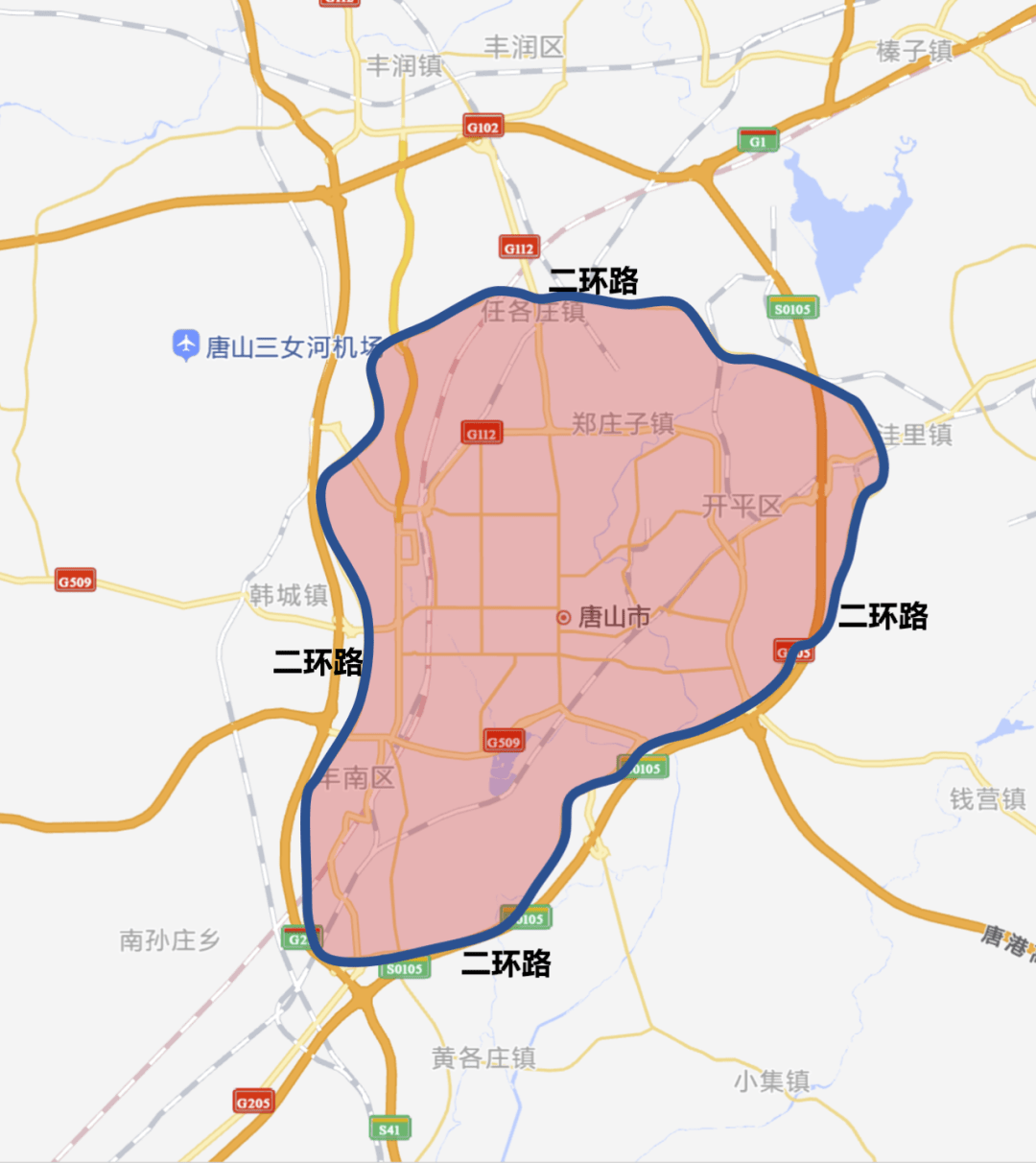 玉田县限行区域图图片