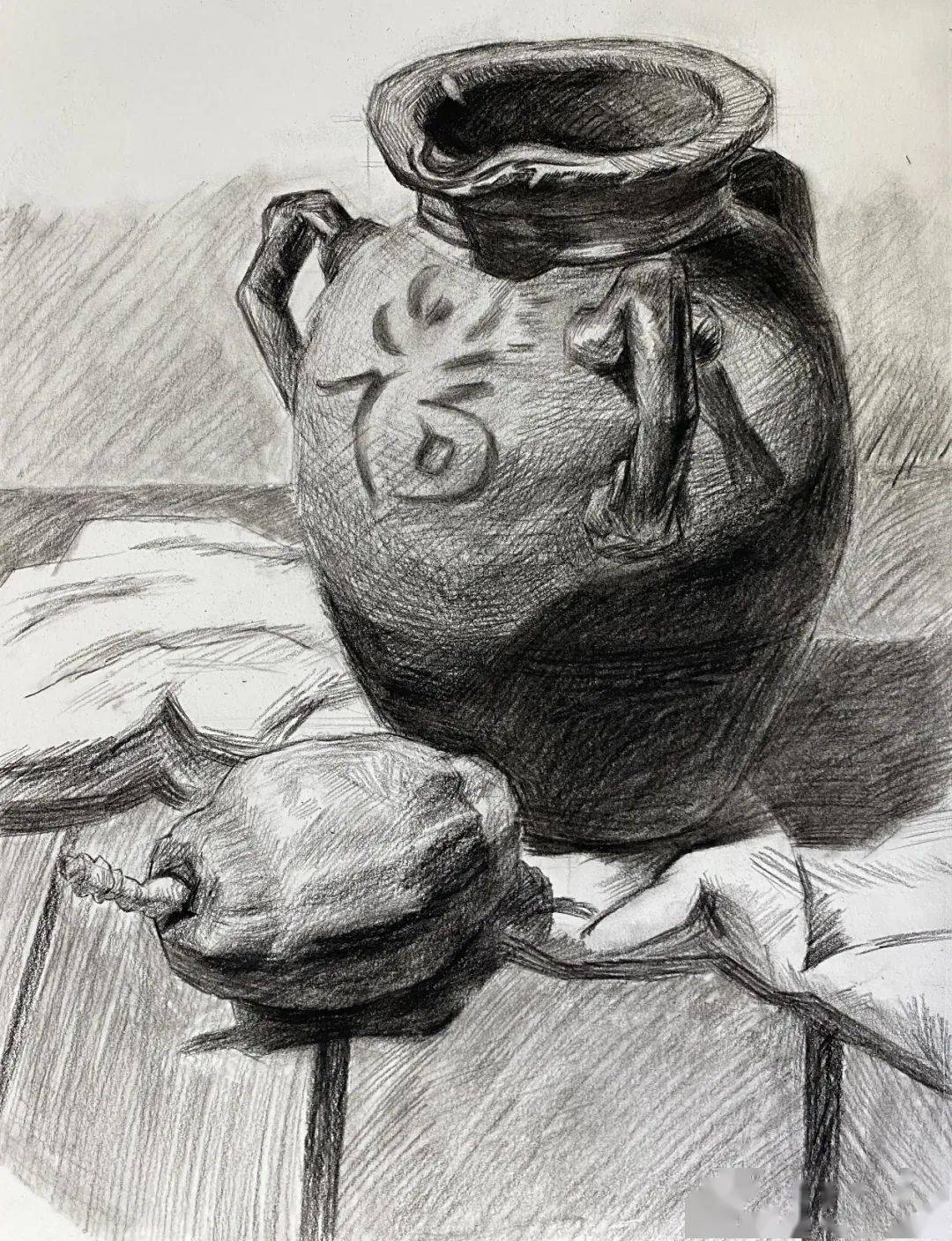 践行十个一绘青春之梦画精彩人生青岛十九中2020级美术特长生素描作品