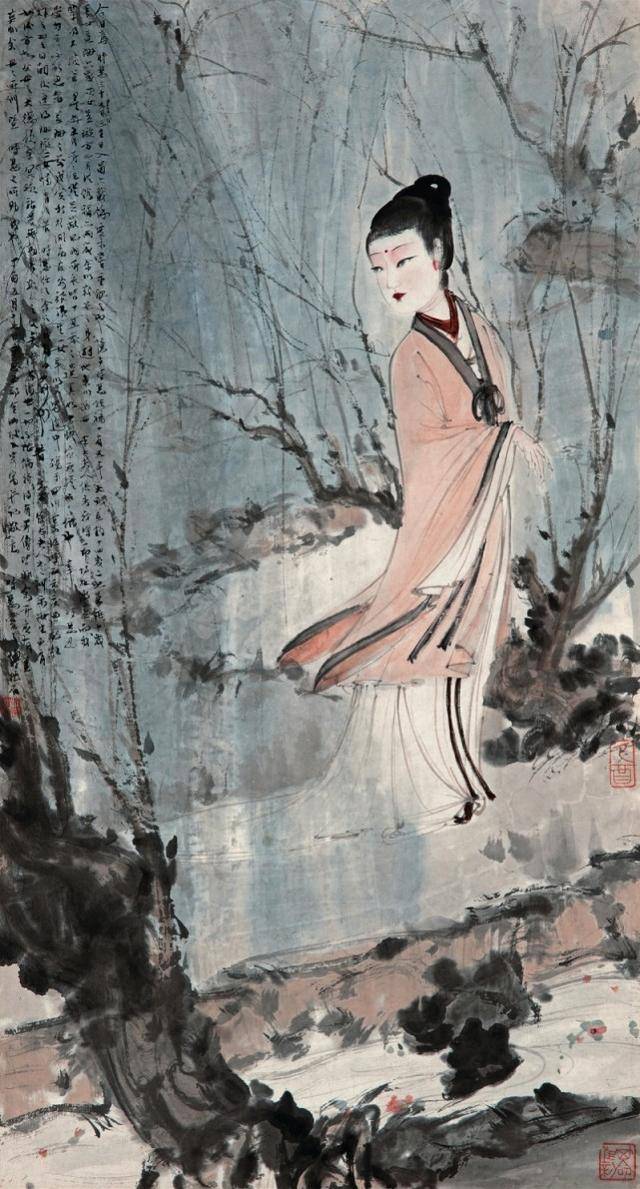 蔵出し 美術　絵　大名家　傅抱石　高士仕女図 旧蔵　絵冊 9775万！傅抱石为妻子所画的仕女图拍出天价_搜狐网