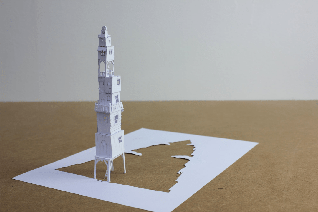 用纸盒做立体高楼大厦图片