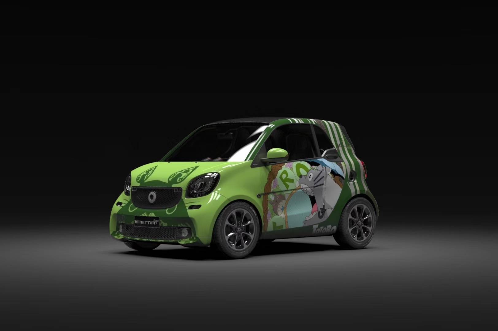 smart龙猫来袭_彩绘_汽车_车身