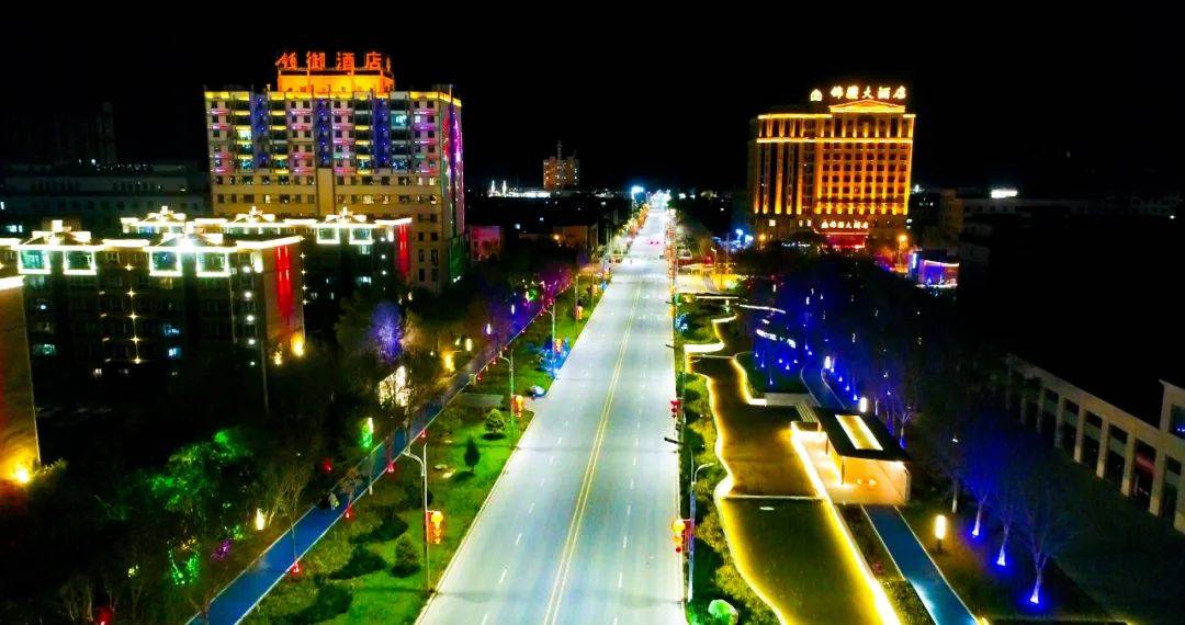 影像博州华灯初上精河夜景美如画