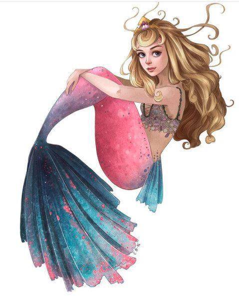 当迪士尼公主变成了美人鱼,乐佩公主清纯可爱,爱洛公主太美了!