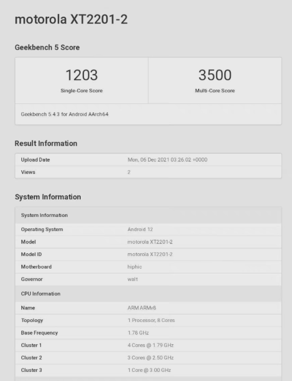 旗舰|联想 moto edge X30 跑分出炉，搭载骁龙 8 Gen 1 旗舰芯片