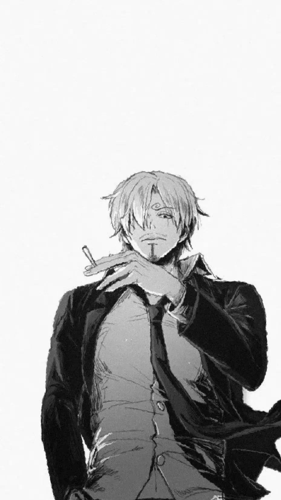 海贼王壁纸黑白风山治