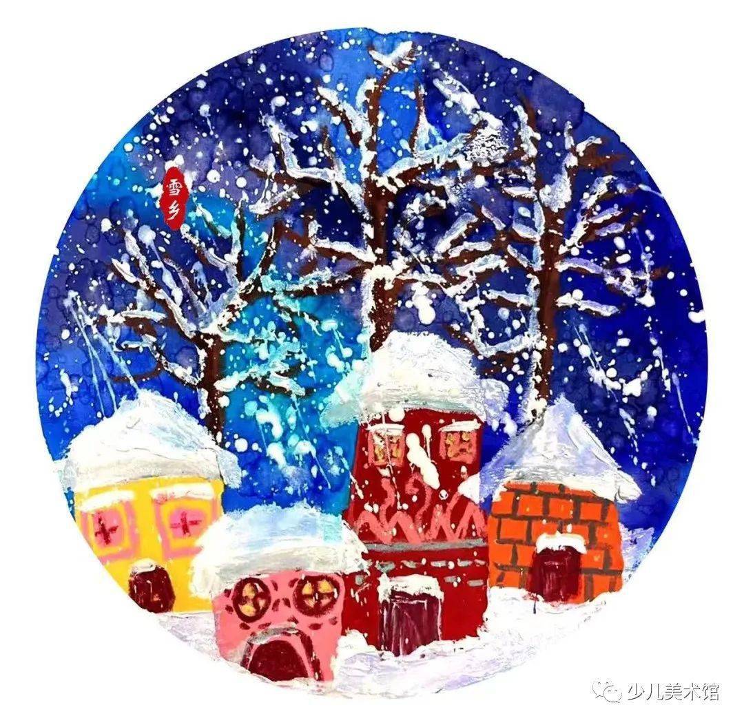 2021冬季一学就会40个简单漂亮的冬季主题创意儿童画