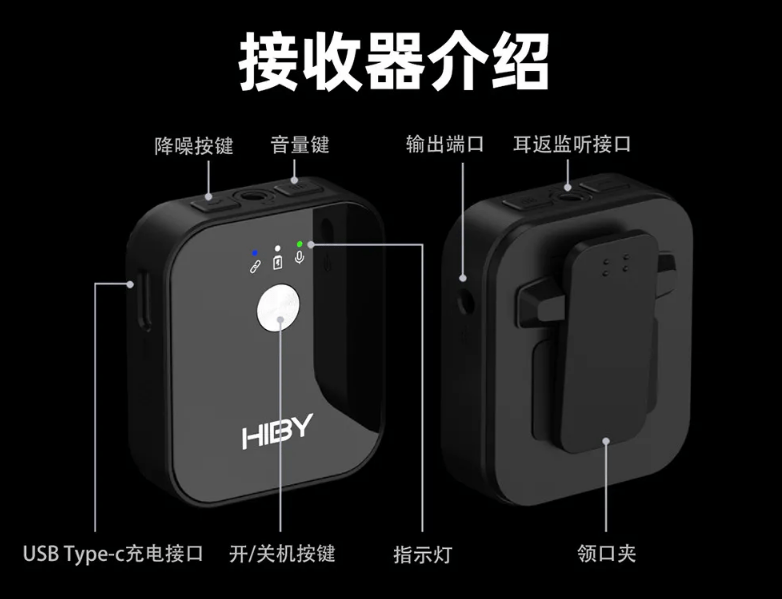 麦克风|海贝音乐推出 HiBy MC1 领夹无线麦克风：368 元起，10 小时续航