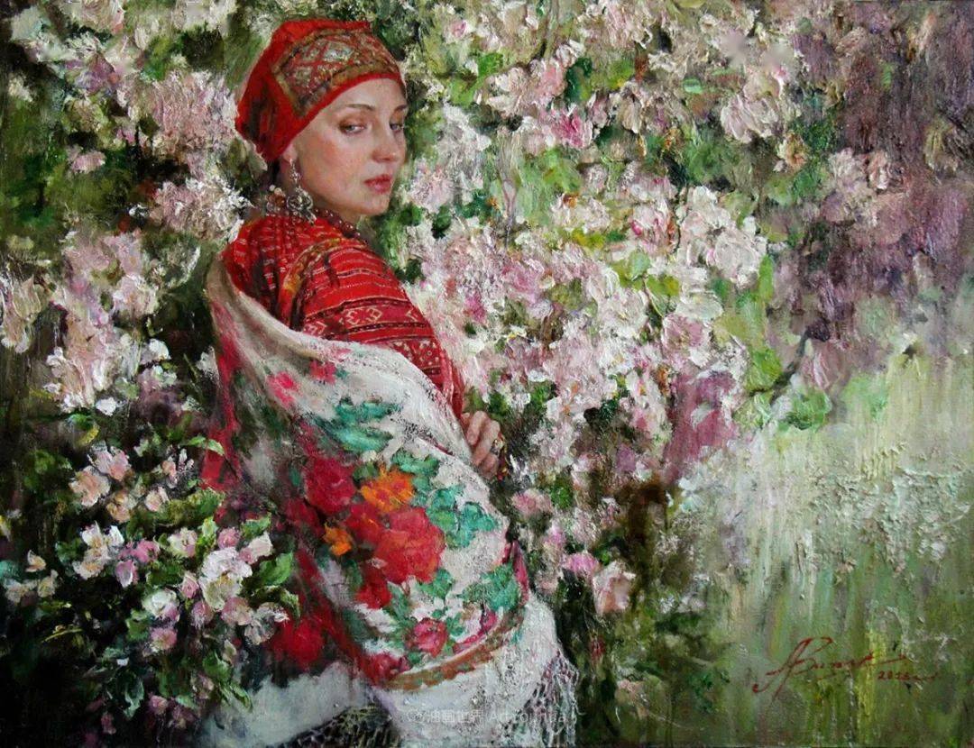 浓浓的俄罗斯风韵俄罗斯女画家安娜维诺加拉多娃笔下人物油画作品欣赏