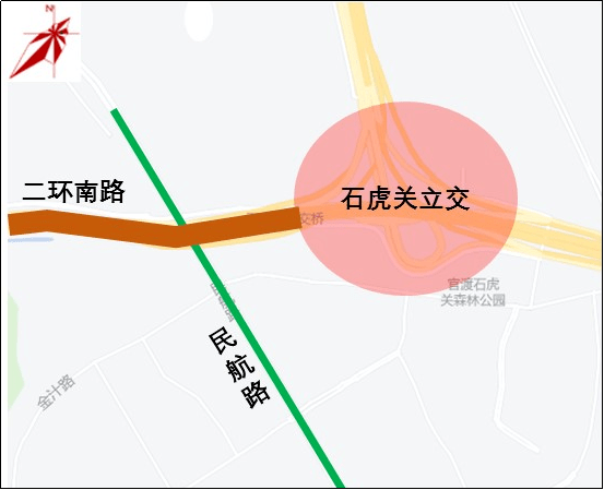 二环南路-民航路交叉口区位图