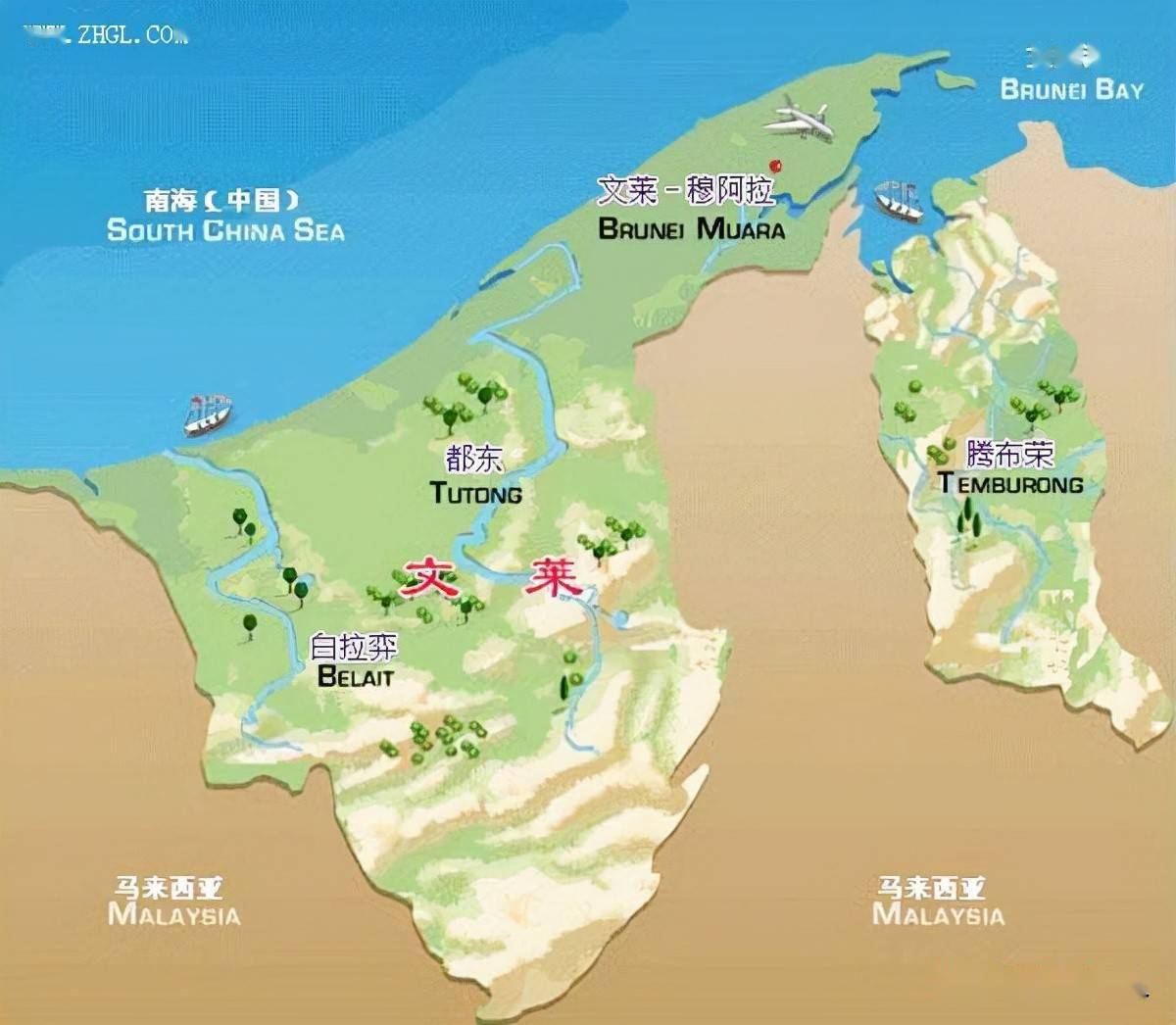 文莱世界地图上的位置图片