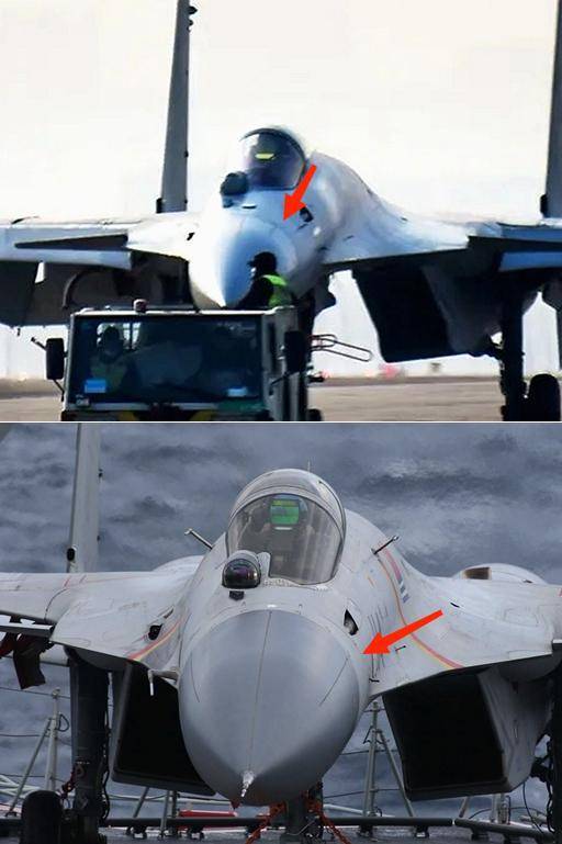 改进型歼-15首次曝光:换装新型雷达,翼尖挂架变歼-16同款_舰载战斗机