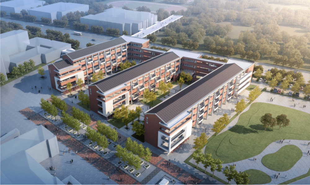 临港动态江阴高级中学新建教学楼封顶