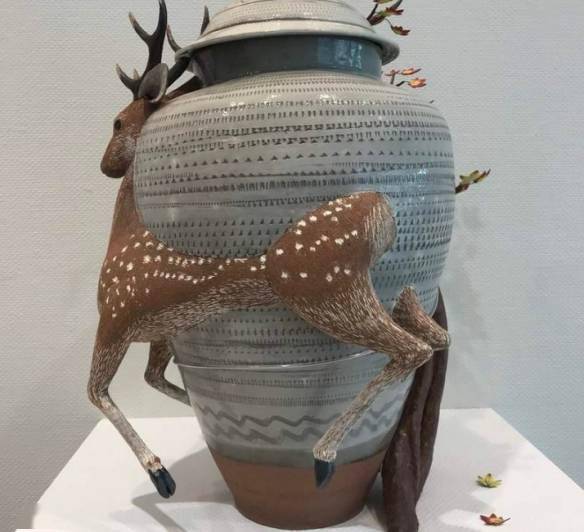 模型载入失败 陶艺作品中瞬间移动被卡住的动物们 位置 跃动感 陶器