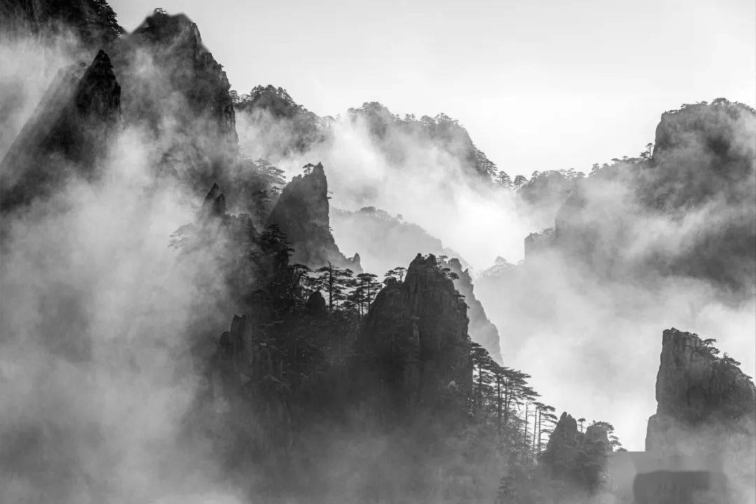 e眼黄山作品赏析摄影组黑白黄山
