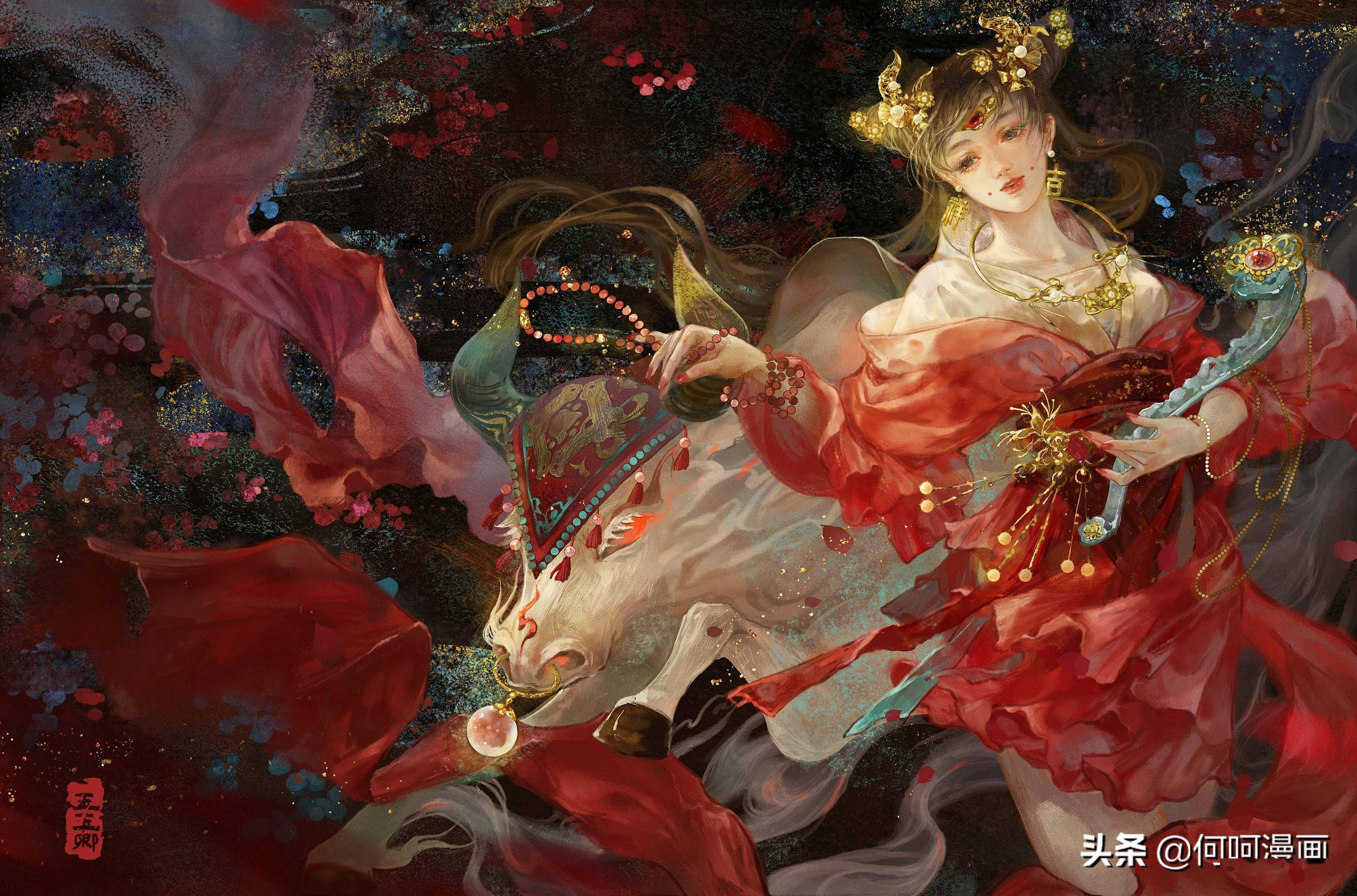 造型漂亮色彩唯美的一组国风古典人物插画作品让人赏心悦目