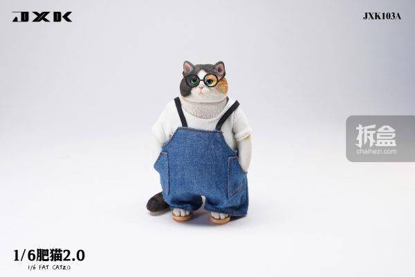 出货 JXK STUDIO 1/6 肥猫2.0 背带裤 有文化的猫 仿真动物模型