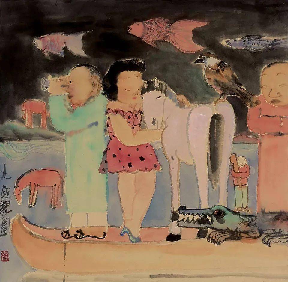 闲散宁静超凡脱俗李旺的中国人物画