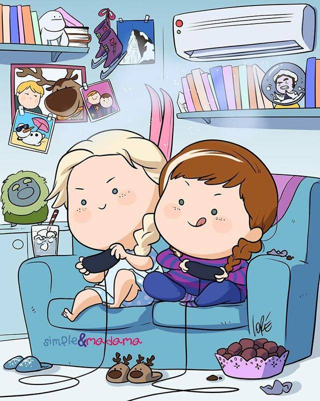 elsa and annameridarapunzel