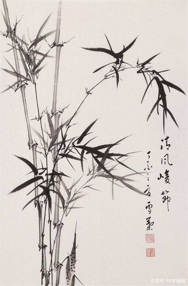 一幅简单的水墨竹子画图片
